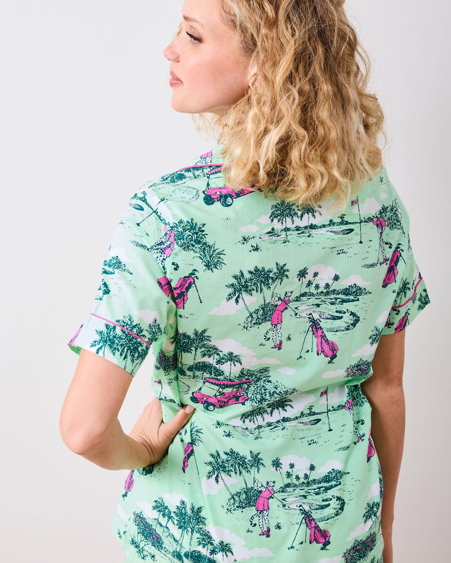 Golf Toile - Short Pajamas Set - Putting Green