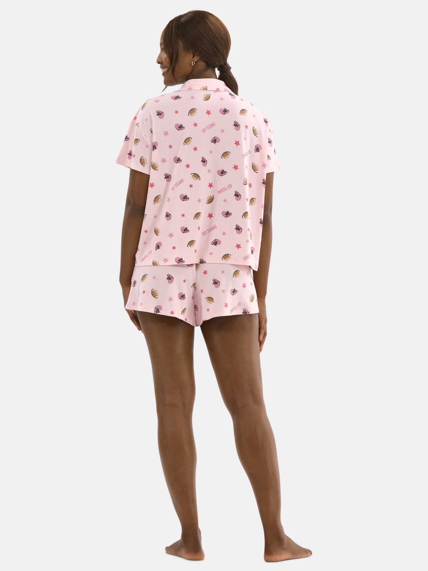 Halloween Women’s Printed Notched Top and Shorts Pajama Set from Way to Celebrate, 2-Piece