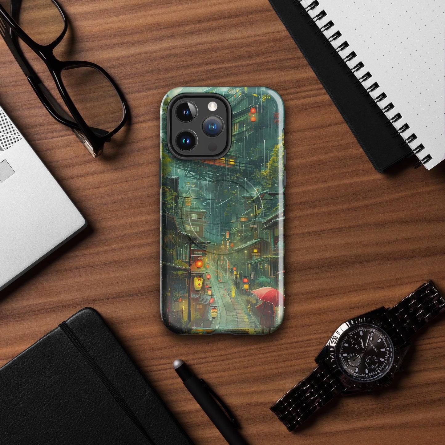 Hayao Miyazaki Inspired Kawaii Anime phone case for iPhone with Colorful Japanese City Collage