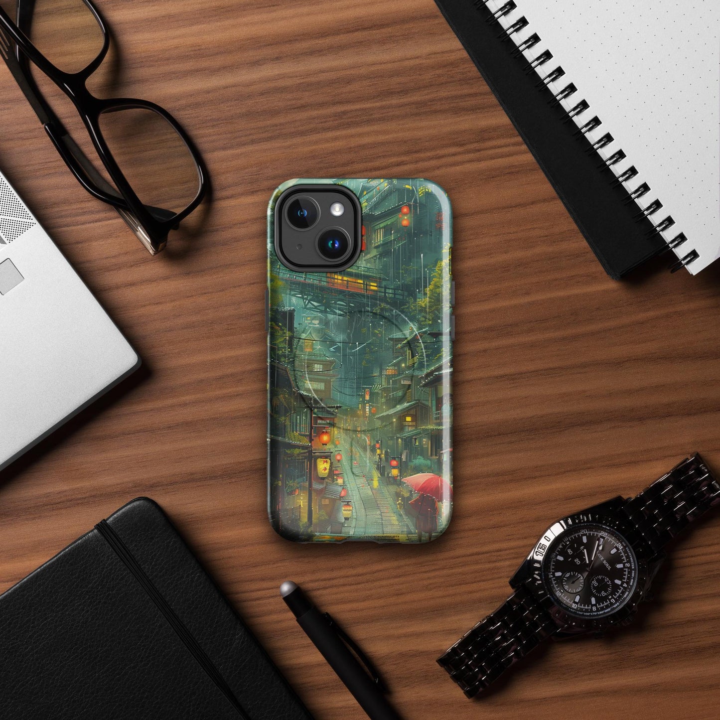 Hayao Miyazaki Inspired Kawaii Anime phone case for iPhone with Colorful Japanese City Collage