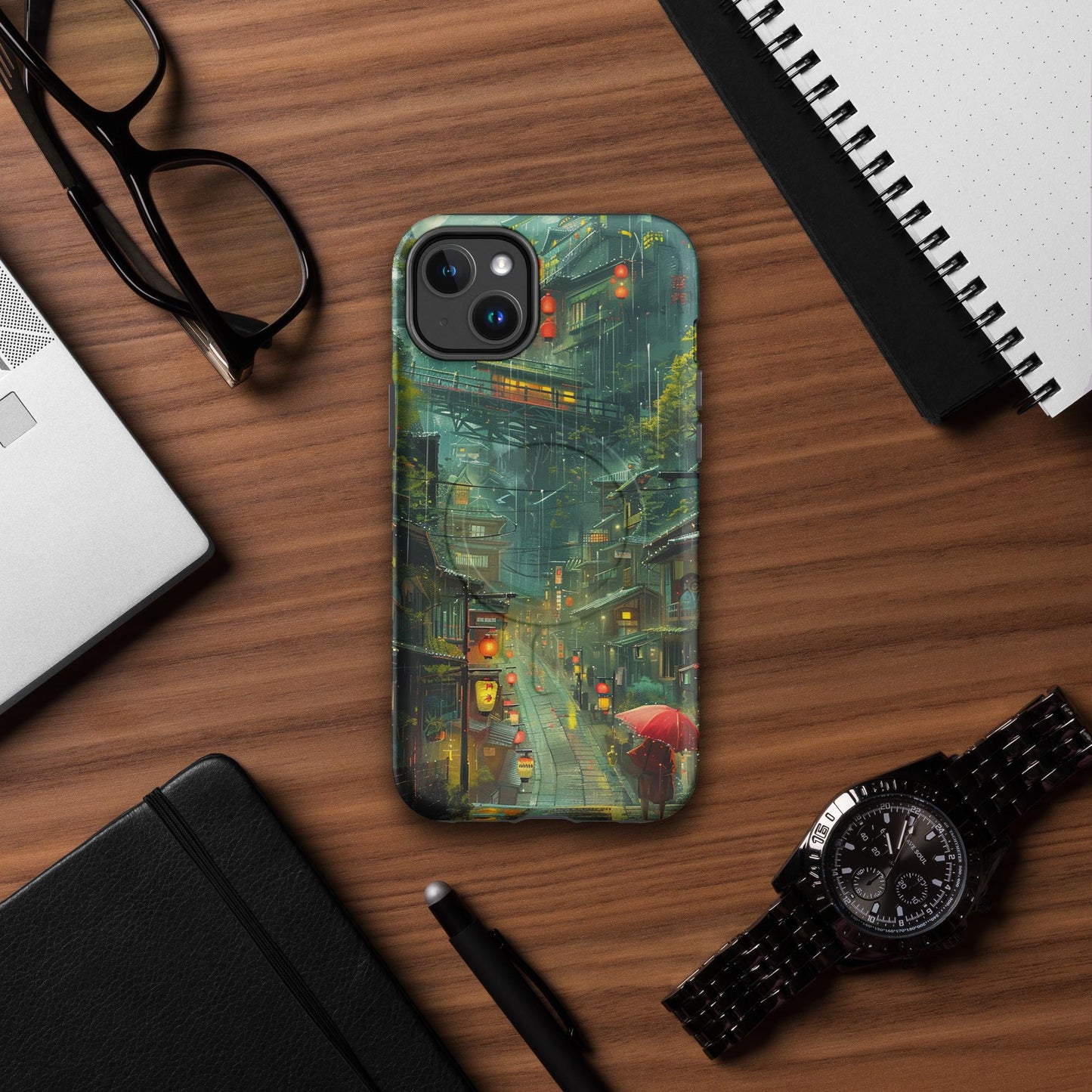 Hayao Miyazaki Inspired Kawaii Anime phone case for iPhone with Colorful Japanese City Collage