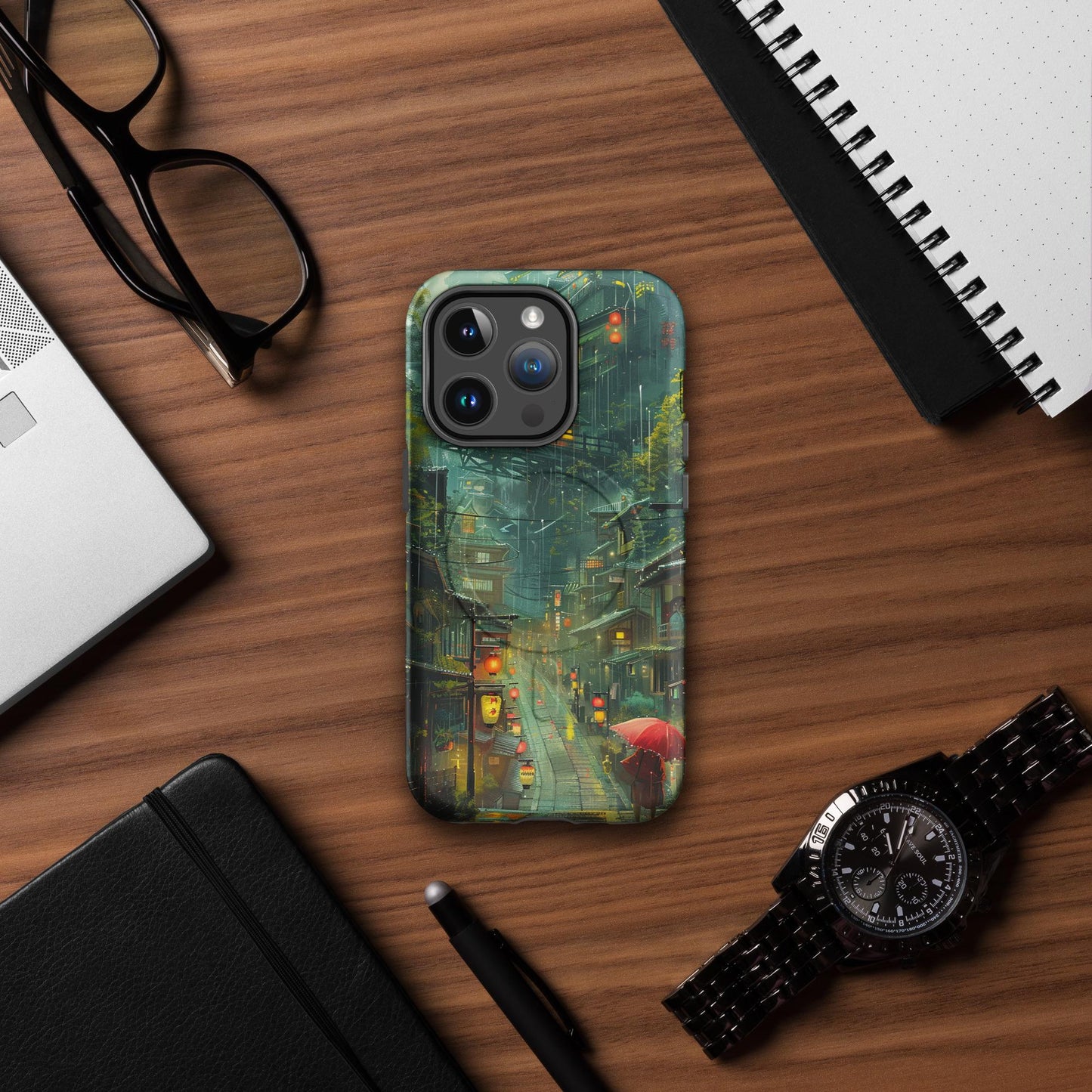 Hayao Miyazaki Inspired Kawaii Anime phone case for iPhone with Colorful Japanese City Collage