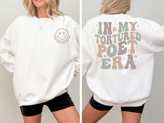 In My Tortured Poet Era, Trendy Back Text Sweatshirt, Tortured Poet Crewneck, Eras Shirt, Gift For Her