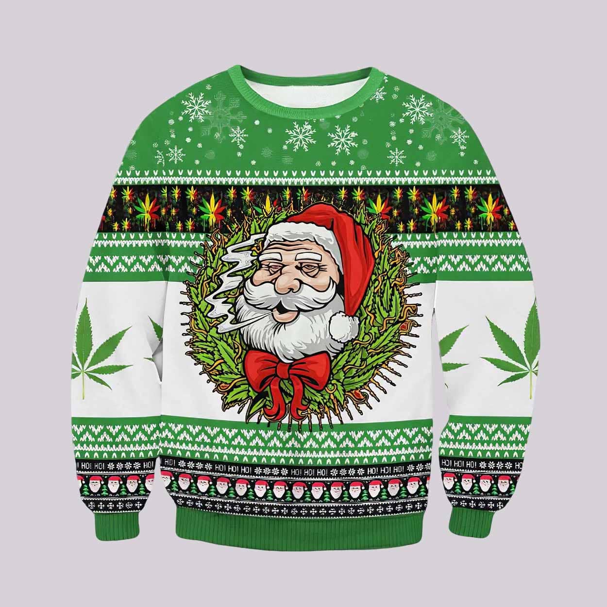 Marijuana Santa Ugly Christmas Sweater