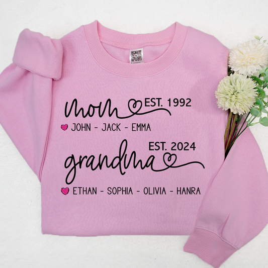 Aangepaste eerste moeder nu oma Shirt, Mom Love Shirt, Mama Shirt, oma en jaar Sweatshirt, oma hart shirt, Happy Mother's Day, cadeau voor moeder