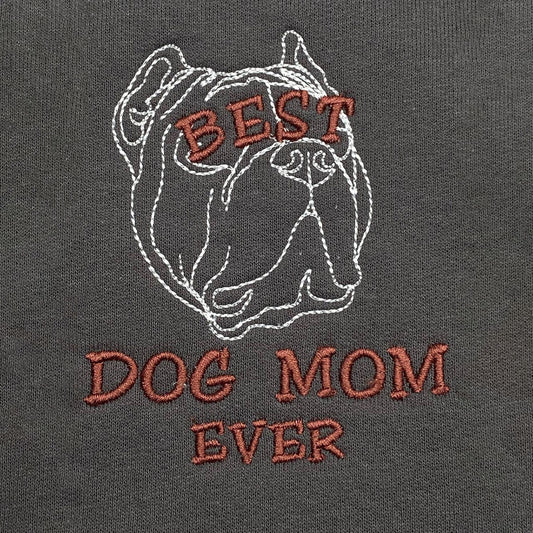 Personalized Best Pitbull Dog Mom Ever Embroidered Collar Shirt, Custom Shirt with Dog Name, Best Gifts for Pitbull Lovers