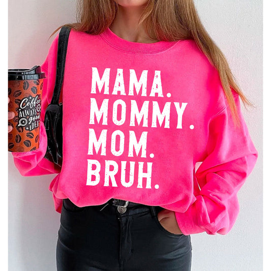 Retro Mama Mommy Mom Bruh Sweatshirt, Mother Day Shirt, new mother, Mama top, Gift for Women, Mama to bruh Sweatshirt, Mother's Day gift