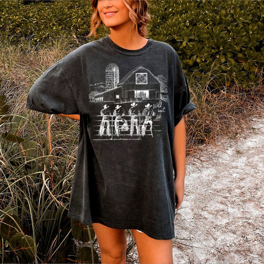 Western Cowboys Oversized Shirt, Vintage Tshirt, Cowboy Shirt, Rodeo Cowgirl Tee, Rodeo Shirt, Country shirt, Comfort Colors Oversized tee