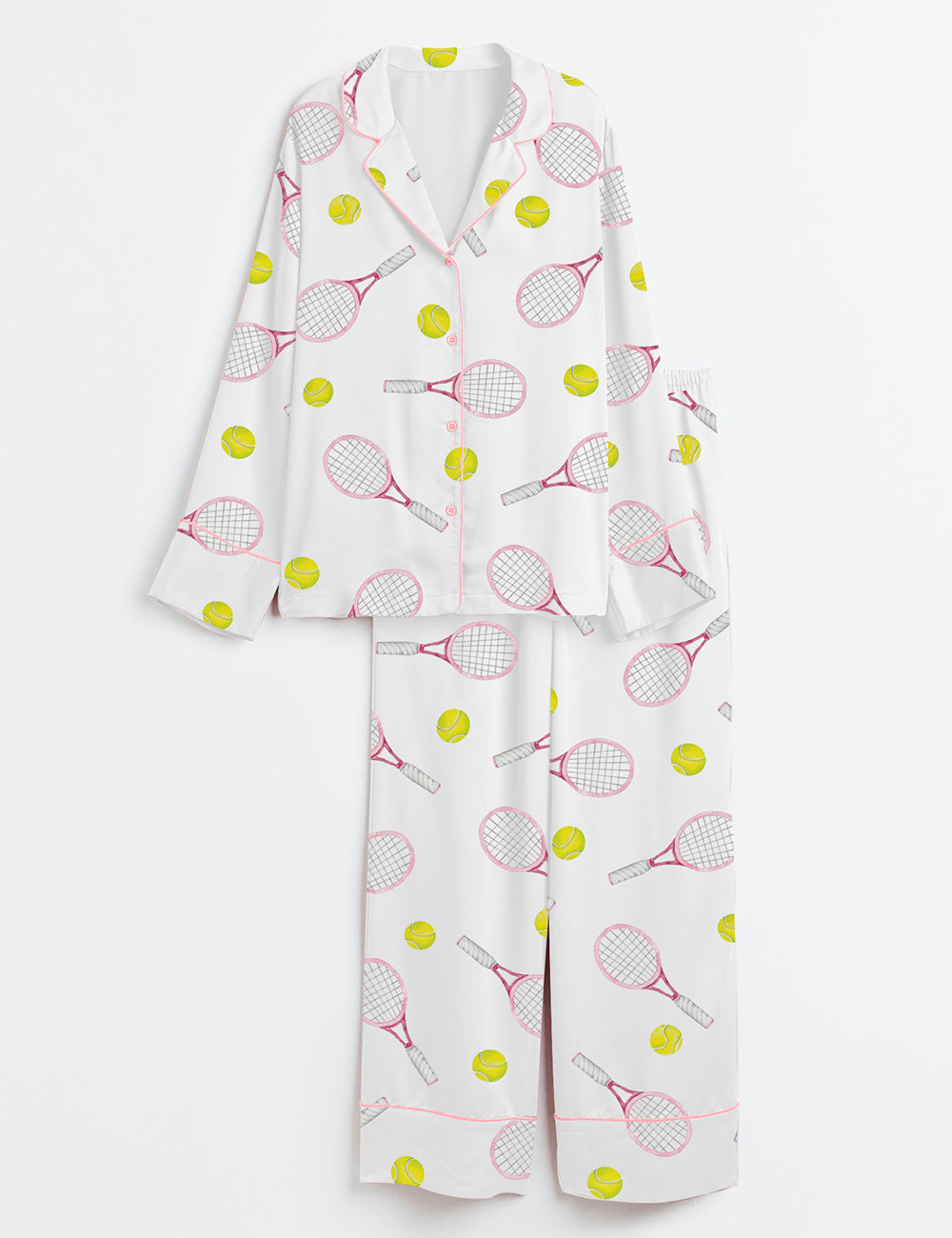 Women’s Tennis Lover Long Sleeve Satin Pajama Set