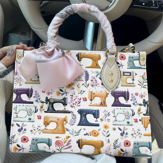 Leather Bag Floral Sewing Machines