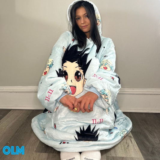 Anime wearable Blanket Hoodie  Hunter x Hunter Oversized – Ultra-Soft Sherpa for Adults &Kids