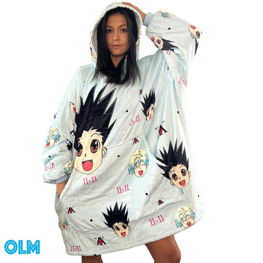 Anime wearable Blanket Hoodie  Hunter x Hunter Oversized – Ultra-Soft Sherpa for Adults &Kids