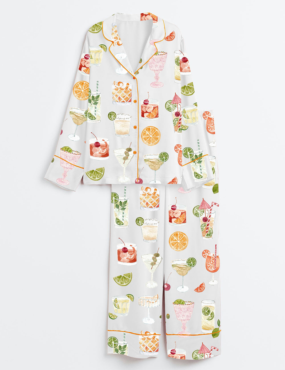 Women’s Signature Cocktails Long Sleeve Satin Pajama Set