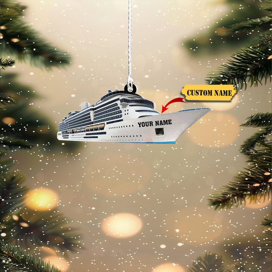 Cruise Ship Custom Shape Flat Ornament, Ornament Decoration, Ornament For Gift, Ornament Christmas