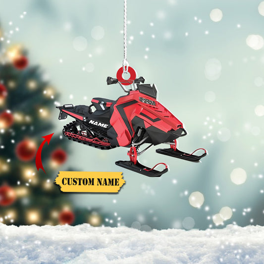 Custom name Snowmobile Shaped Ornament, Snowmobile christmas gift 7, Ornament Decoration, Ornament For Gift, Ornament Christmas