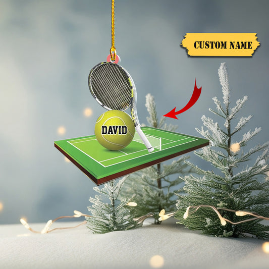 Custom Name Tennis Christmas Acrylic Ornament, Tennis Acrylic Ornament Decor, Te, Ornament Decoration, Ornament For Gift, Ornament Christmas