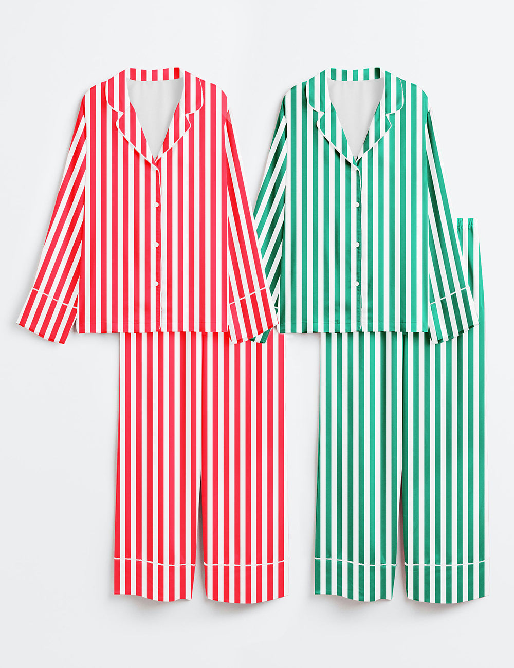 Women's Stripe Classic Long Sleeve Satin Pajama Set