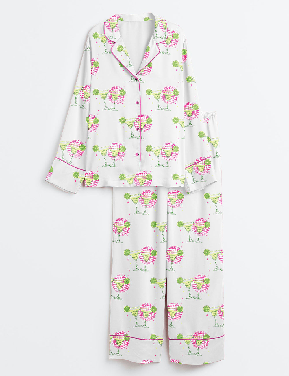 Women’s Margs and Matrimony Final Fiesta Wine Long Sleeve Satin Pajama Set