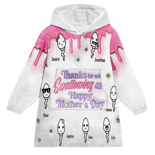 Thanks You Mom - Personalized Mother Blanket Hoodie