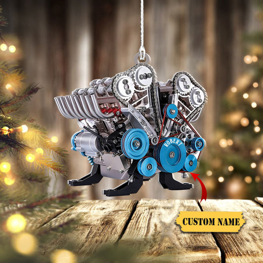 Drag Racing Hot Rod V8 Engine Different Color Custom Shape Ornament, Personalized Gift For Mechanic 2, Ornament Decoration, Ornament For Gift, Ornament Christmas