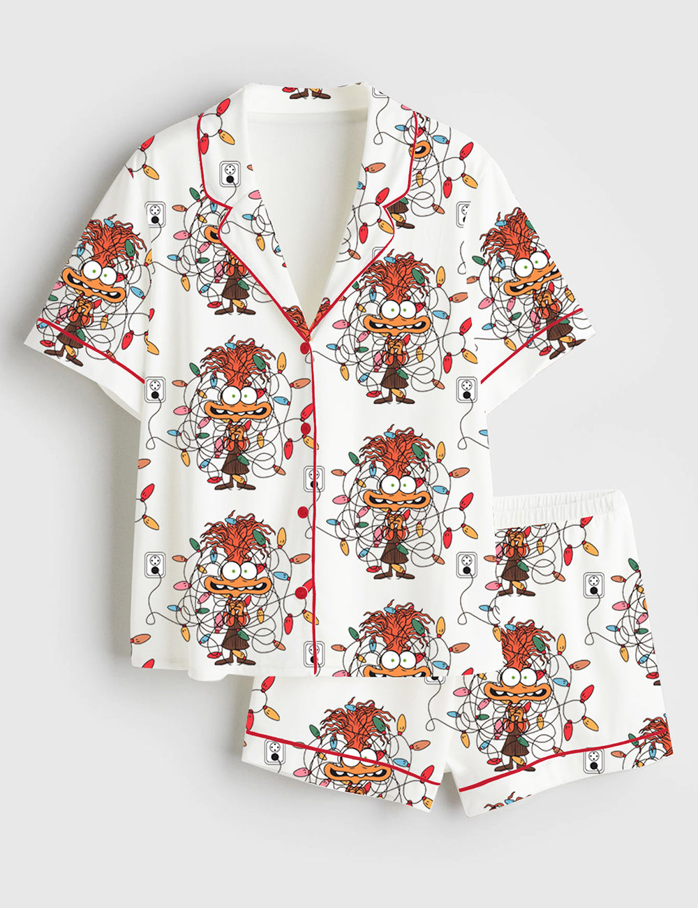 Women's I'm Fine Everything Is Fine Short Sleeve Satin Pajama Set