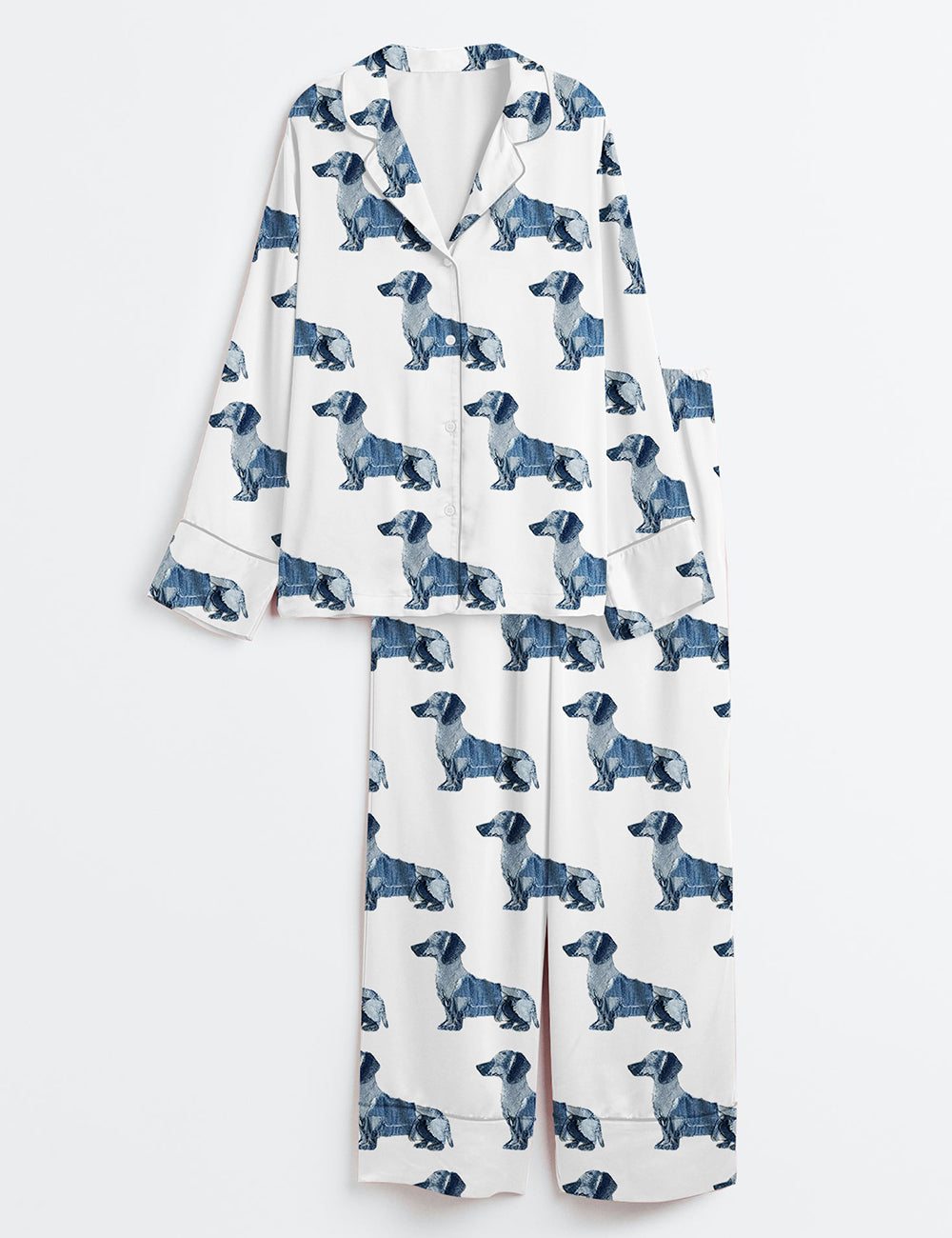 Women’s Dachshund Dog Lover Long Sleeve Satin Pajama Set