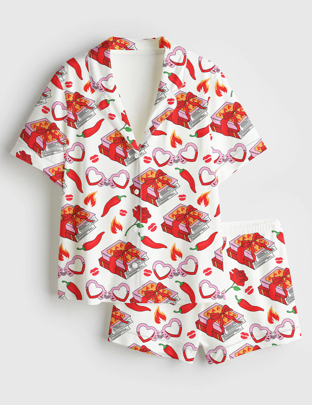 Women’s Spicy Smutty Book  Reading Book Lover Short Sleeve Satin Pajama Set