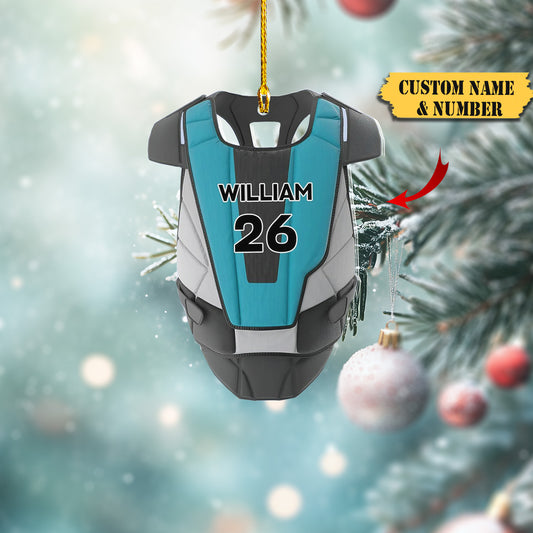 HomeDesign Personalized Hockey Christmas Ornament, Hockey Skates Helmet and Stick, Hockey Player Ornament 2, Ornament Decoration, Ornament For Gift, Ornament Christmas