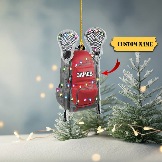 HomeDesign Personalized Hockey Christmas Ornament, Hockey Skates Helmet and Stick, Hockey Player Ornament, Ornament Decoration, Ornament For Gift, Ornament Christmas