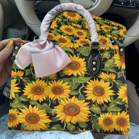 Leather Bag Sunflower Whisper
