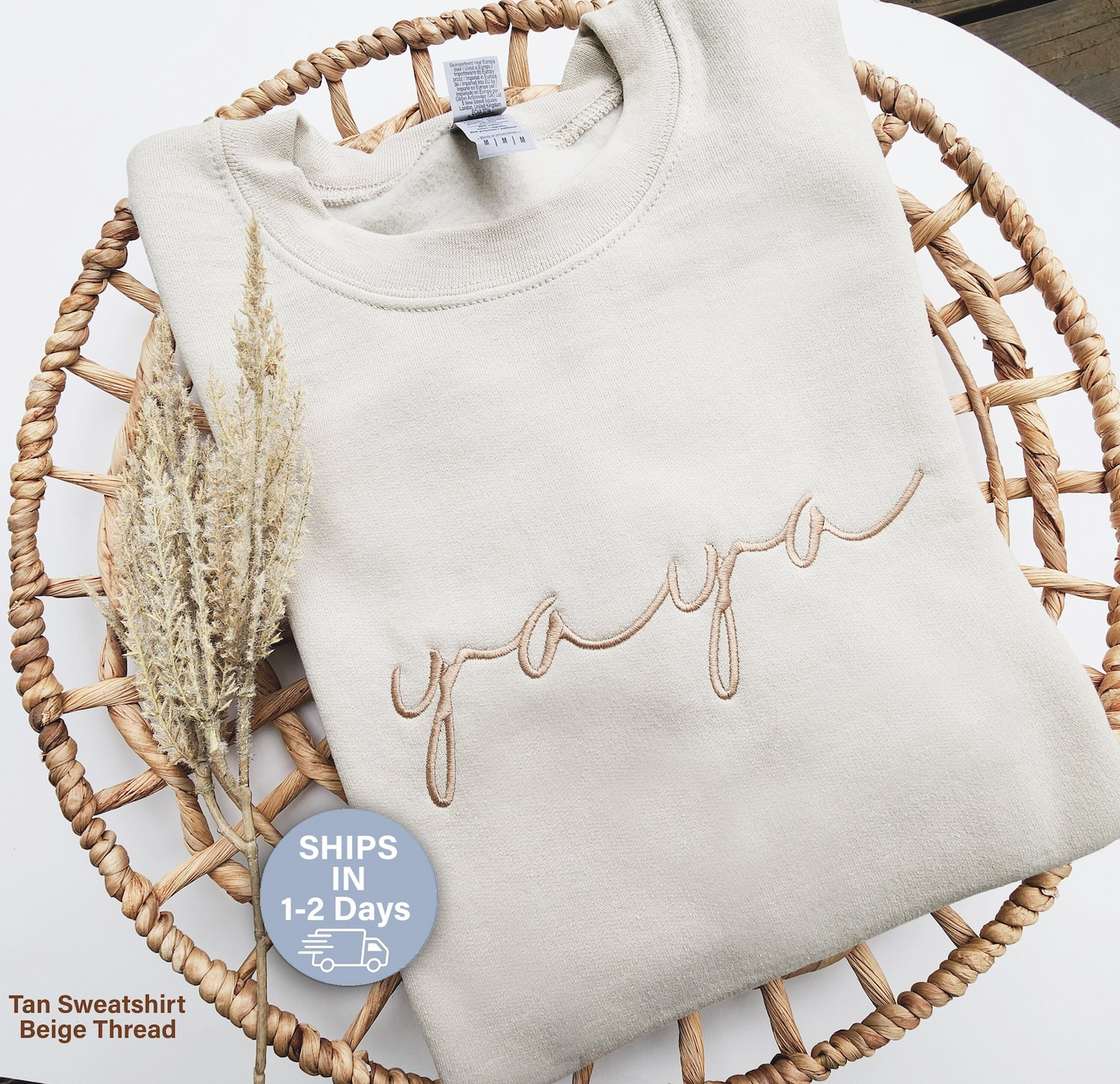 Embroidered Yaya Sweatshirt, Grandma Sweatshirt Embroidered, Custom Grandma Crewneck, Mother's Day Gift