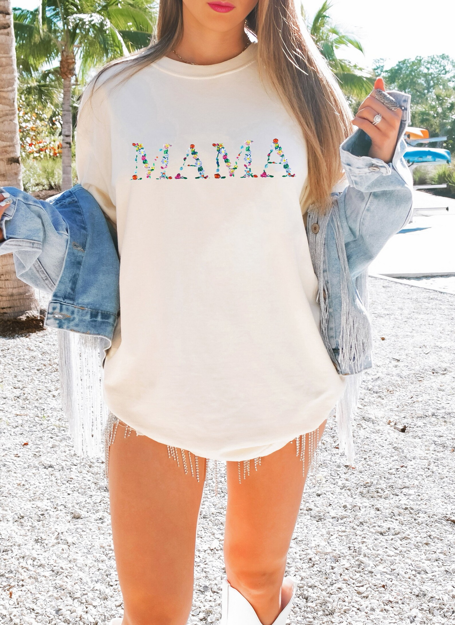 Embroidered floral Mama shirt, Mama Shirt, Mothers Day Gifts, Embroidered T-Shirt Gift, Floral Embroidered Shirt