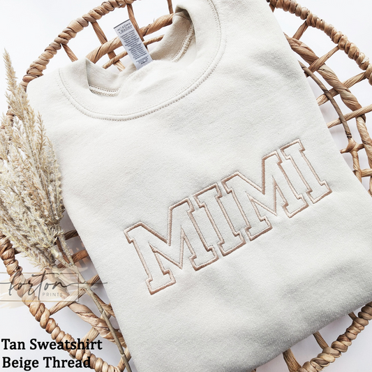 Embroidered Mimi Sweatshirt Crewneck Embroidered Grandma Crewneck, Personalized Grandma Women
