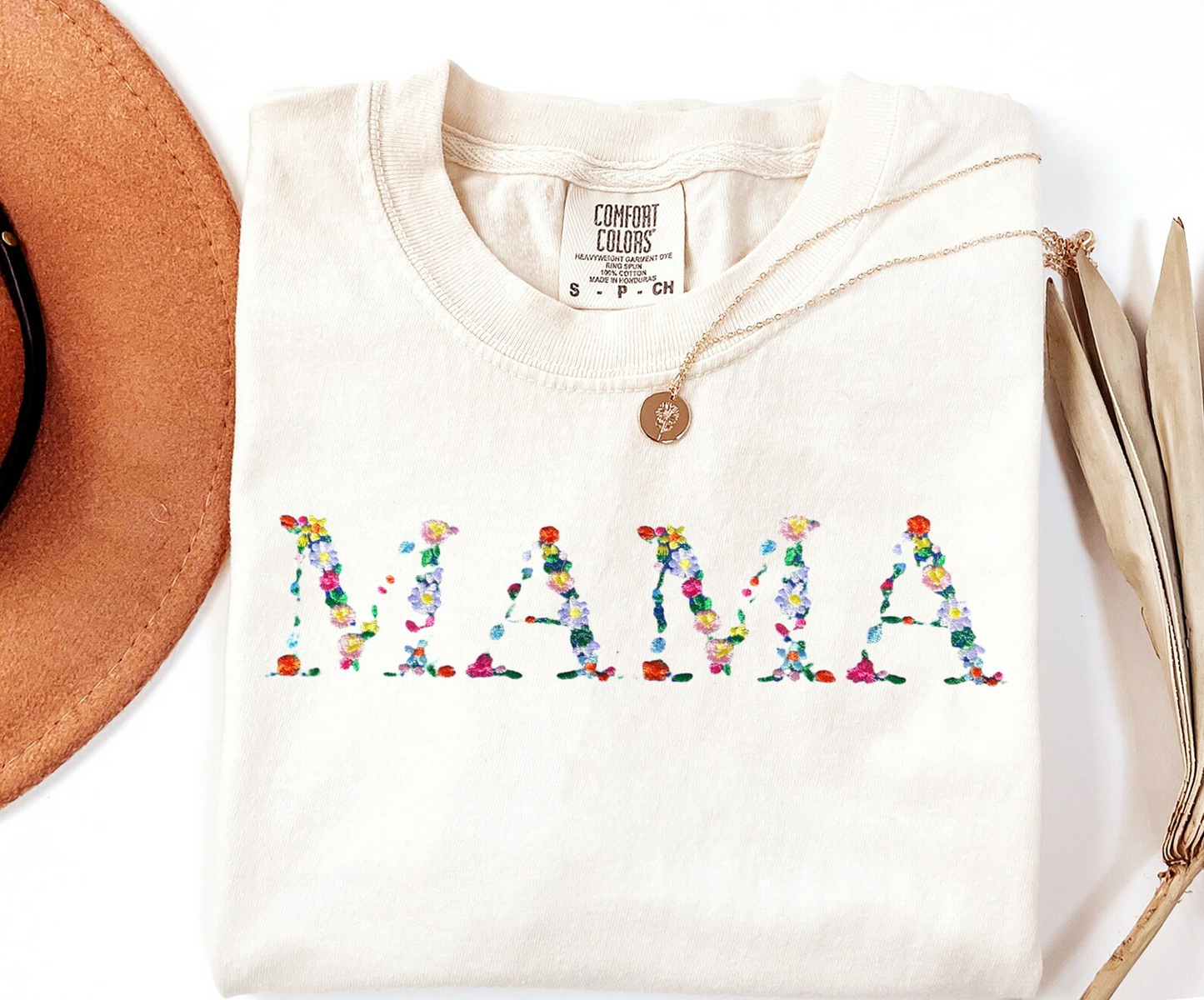 Embroidered floral Mama shirt, Mama Shirt, Mothers Day Gifts, Embroidered T-Shirt Gift, Floral Embroidered Shirt