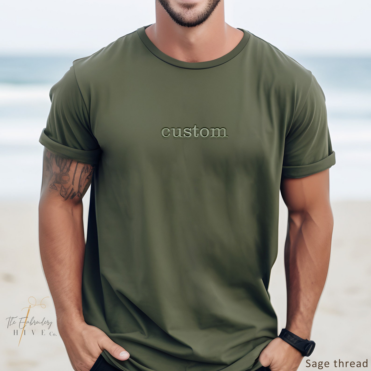 Custom Embroidered T shirt, Custom Embroidered Tshirt, Embroidered Tee, Custom Tee, Personalized Embroidered T Shirt, Center Front Design