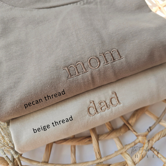 Embroidered Mama Dad Shirt, Mom Shirt, New Mom, New Dad, T-Shirt, Mommy Birthday Gift, Mother's Day Gift for Mom, Dad Gift