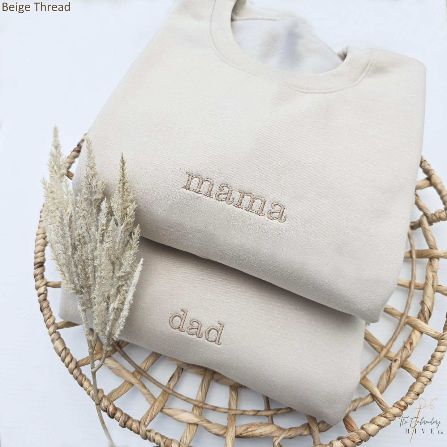 Embroidered Mom and Dad Matching Sweatshirts Mama Sweatshirt, Pregnancy Announcement, Mom Christmas gift for Mom