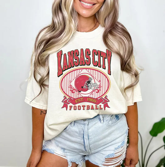 Kansas City 90s Style Shirt, Kansas City Football Crewneck Football Sweatshirt, Vintage Football Shirt, Kansas City Fan Gifts