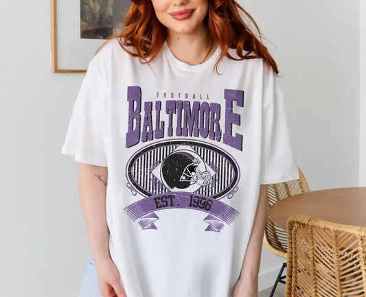 Baltimore Vintage 90s Style Football Sweatshirt, Baltimore Football Shirt, Sunday Football Shirt, Baltimore Crewneck Sweatshirt, Game Day