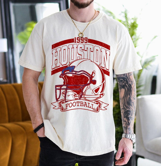 Vintage 90s Style Houston Football Sweatshirt, Game Day Shirt, Houston Team Football Shirt, Sunday Houston, Houston Football