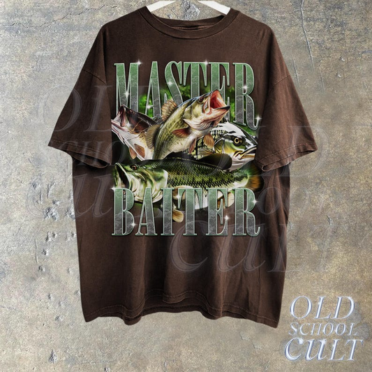 Master Baiter Retro Graphic T-Shirt, Bass Fishing Shirt For Men, Funny Fisher Tee, Husband Shirt, Bass Lovers Gift, Dad Gifts, Fish Lovers