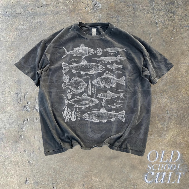Vintage Fish Tattoo Style T-Shirt, Retro Fisher Shirt, Fish Shirt For Men, Bass T Shirt, Fisher Tee, Bass Lovers, Fisher Gifts, Ocean Shirt