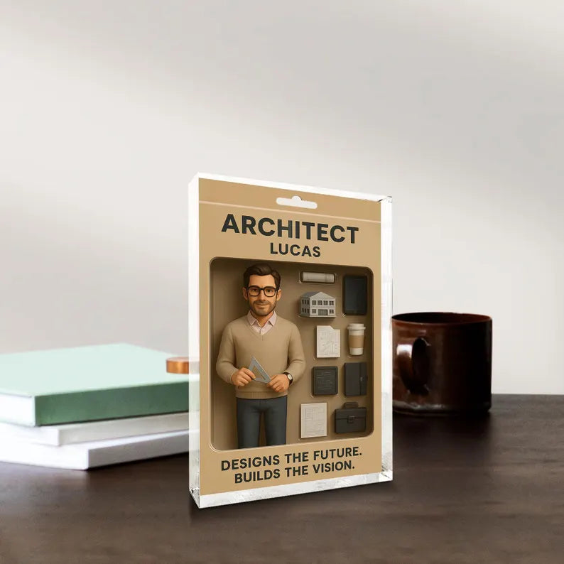 Personalized Architect Acrylic Block – Inspiring Designs the Future and Building the Vision. The Perfect Unique Gift for Architects
