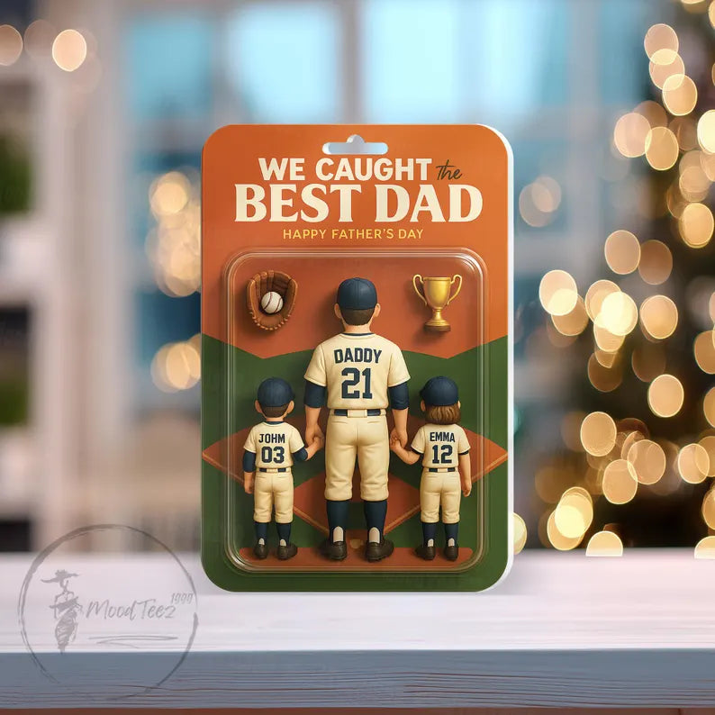 We Caught the Best Dad Baseball Acrylic Block Plaque Custom Figure Personalized, Personalized Father's Day Gift for Dad, Gifts for Husband