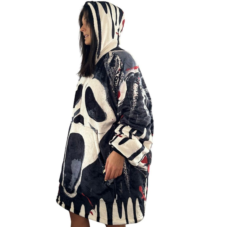 Horror Blanket Hoodie – Oversized Sherpa Hoodie unisex for Adults &Kids