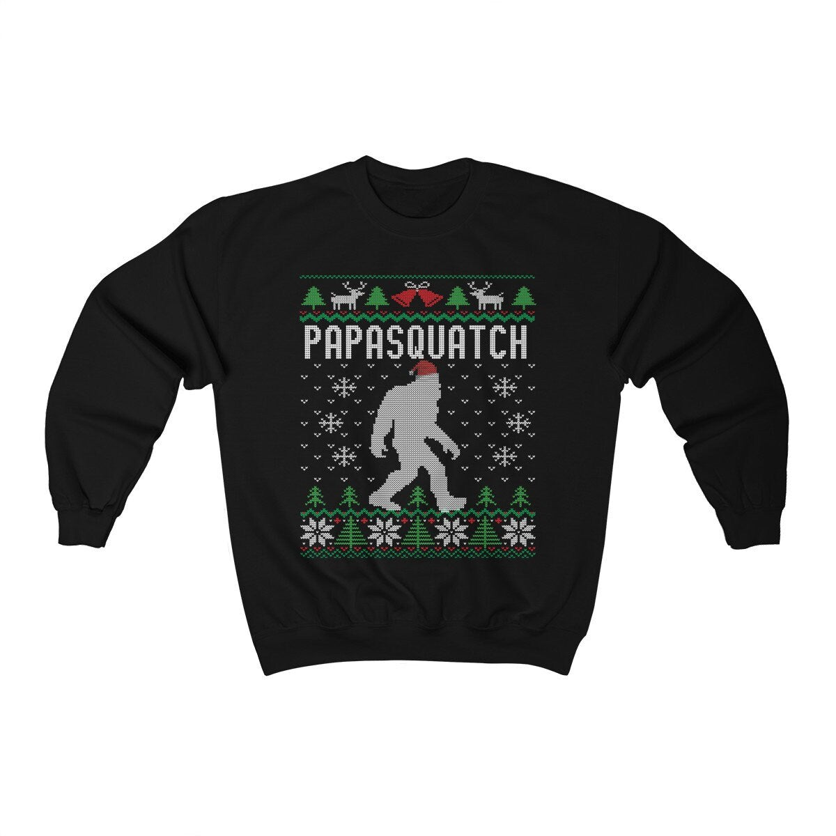 Matching Family Ugly Christmas For Dad Santa Hat Sasquatch Shirt Xmas Bigfoot Sweatshirt Unisex Heavy Blend Crewneck Sw