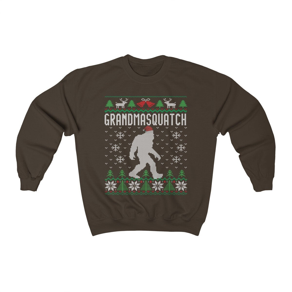 Matching Family Ugly Christmas For Grandma Santa Hat Sasquatch Shirt Xmas Bigfoot Sweatshirt Unisex Heavy Blend Crewne