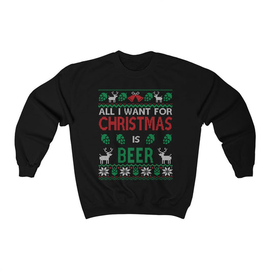 Funny Ugly Christmas For Man Beer Lover Gift Craft Beer Shirt Home Brewer Shirt Unisex Heavy Blend Crewneck Sweatshirt