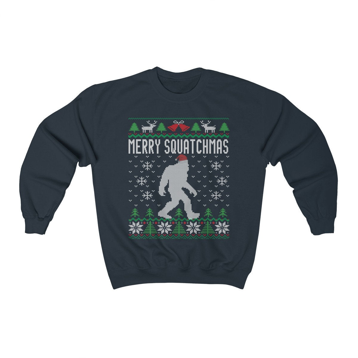Funny Ugly Christmas For Man Paranormal Believer Santa Hat Sasquatch Shirt Bigfoot Sweatshirt Xmas Gift Present San