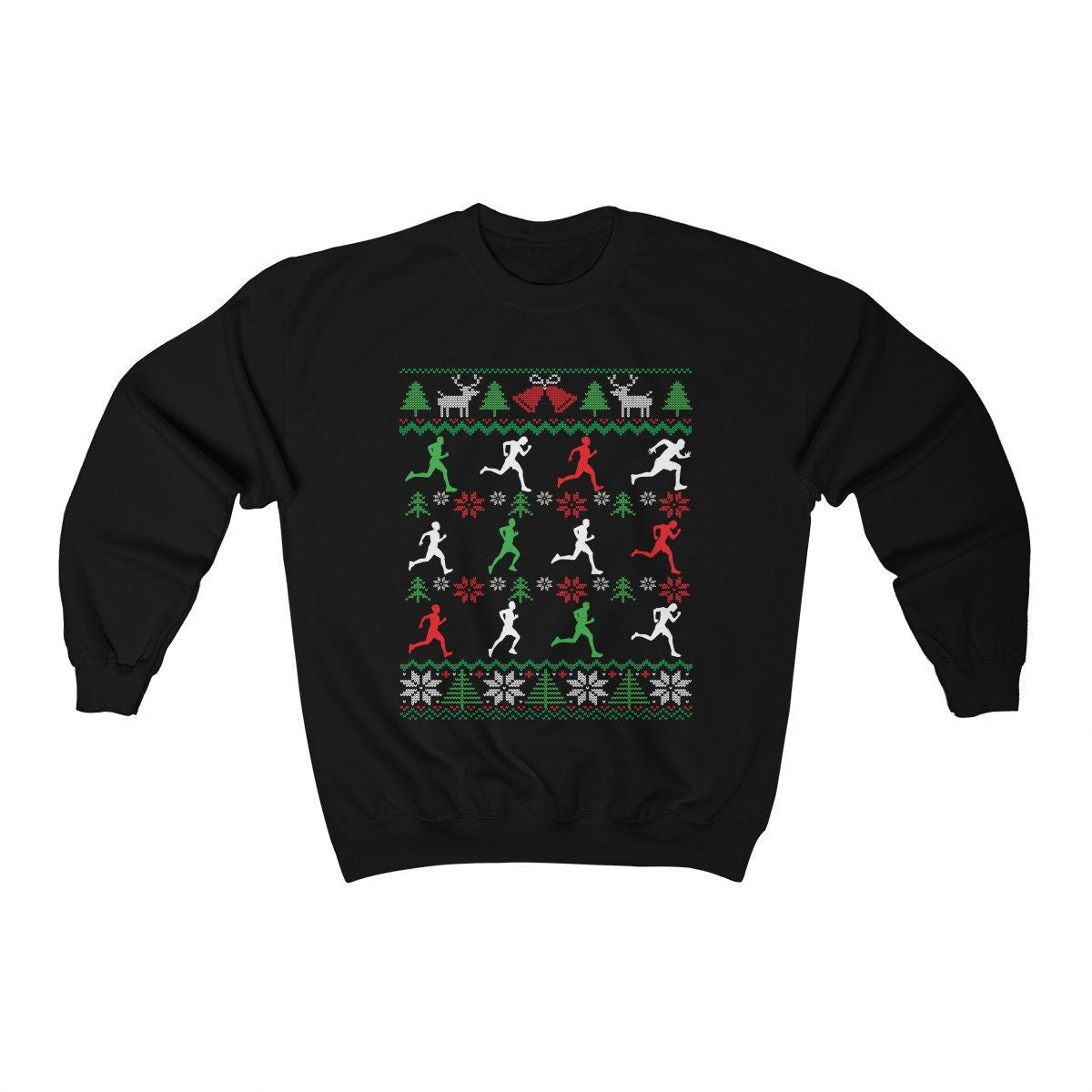 Funny Running Ugly Christmas Sweatshirt for Men | Track & Field Runner | 5k Marathon Run Shirt | Running Dad Grandpa